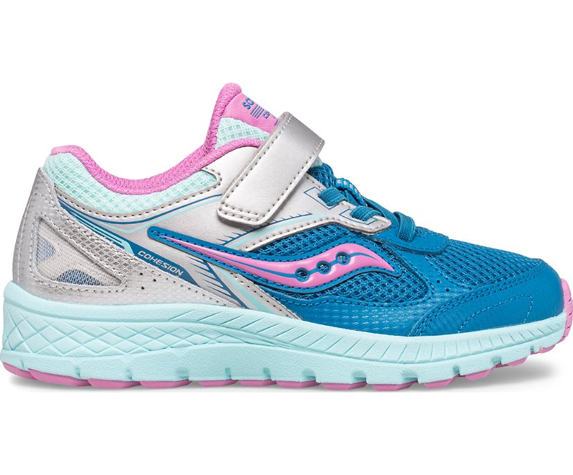 Saucony Cohesion 14 A/C Kids' Sneakers Silver / Blue | AU 841OKIR